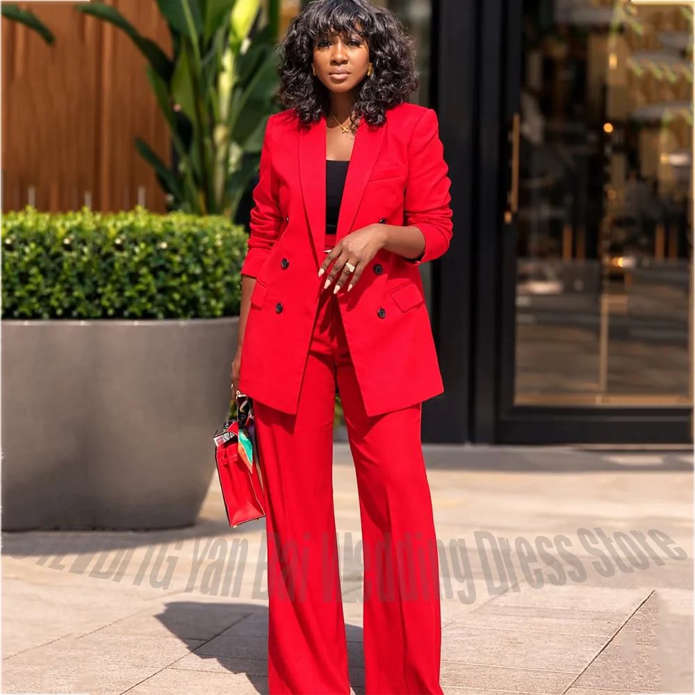 Bright Red Women's Suit Set 2 Piece Straight Fit Double Breasted Jacket Pants Classic Cut Daily Casual Streetwear High Quality
Bright Red Women's Suit Set 2 Piece Straight Fit Double Breasted Jacket Pants Classic Cut Daily Casual Streetwear High Quality