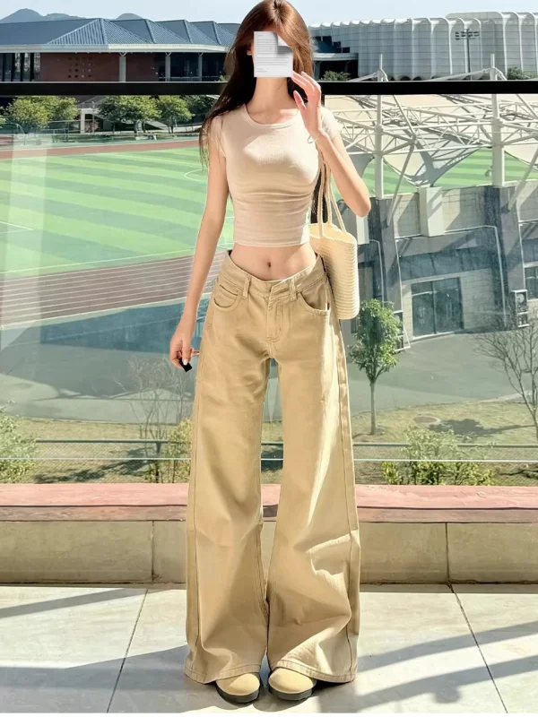 Khaki American Low Waist Straight Leg Bell Bottom Jeans Women's Loose Slimming Pants Spring 2026 New Style Casual Cotton Denim
Khaki American Low Waist Straight Leg Bell Bottom Jeans Women's Loose Slimming Pants Spring 2026 New Style Casual Cotton Denim