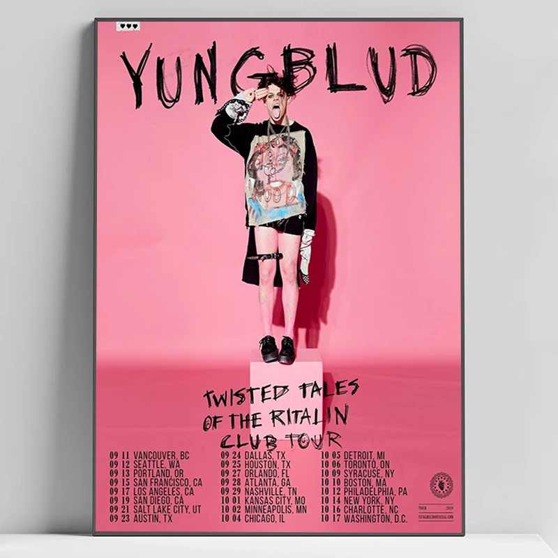 British Rock Singer YUNGBLUD Poster Art Decoration Pictures Room Wall Decororation Home Painting on Canvas Print Posters Bedroom
British Rock Singer YUNGBLUD Poster Art Decoration Pictures Room Wall Decororation Home Painting on Canvas Print Posters Bedroom