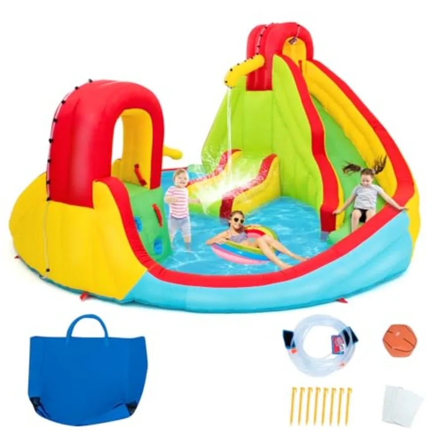 Inflatable Water Slide Blow Up Bouncy Castle with Dual Slides Splashing Pool Climbing Wall Water Cannon Indoor Outdoor Water Pa
Inflatable Water Slide Blow Up Bouncy Castle with Dual Slides Splashing Pool Climbing Wall Water Cannon Indoor Outdoor Water Pa