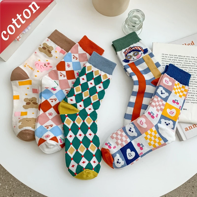 Women's Socks Cartoon Bear Kawaii Japanese Cute Funny JK Mid Tube Sock Comfortable High Quality Breathable Cotton Socks For Girl
Women's Socks Cartoon Bear Kawaii Japanese Cute Funny JK Mid Tube Sock Comfortable High Quality Breathable Cotton Socks For Girl
