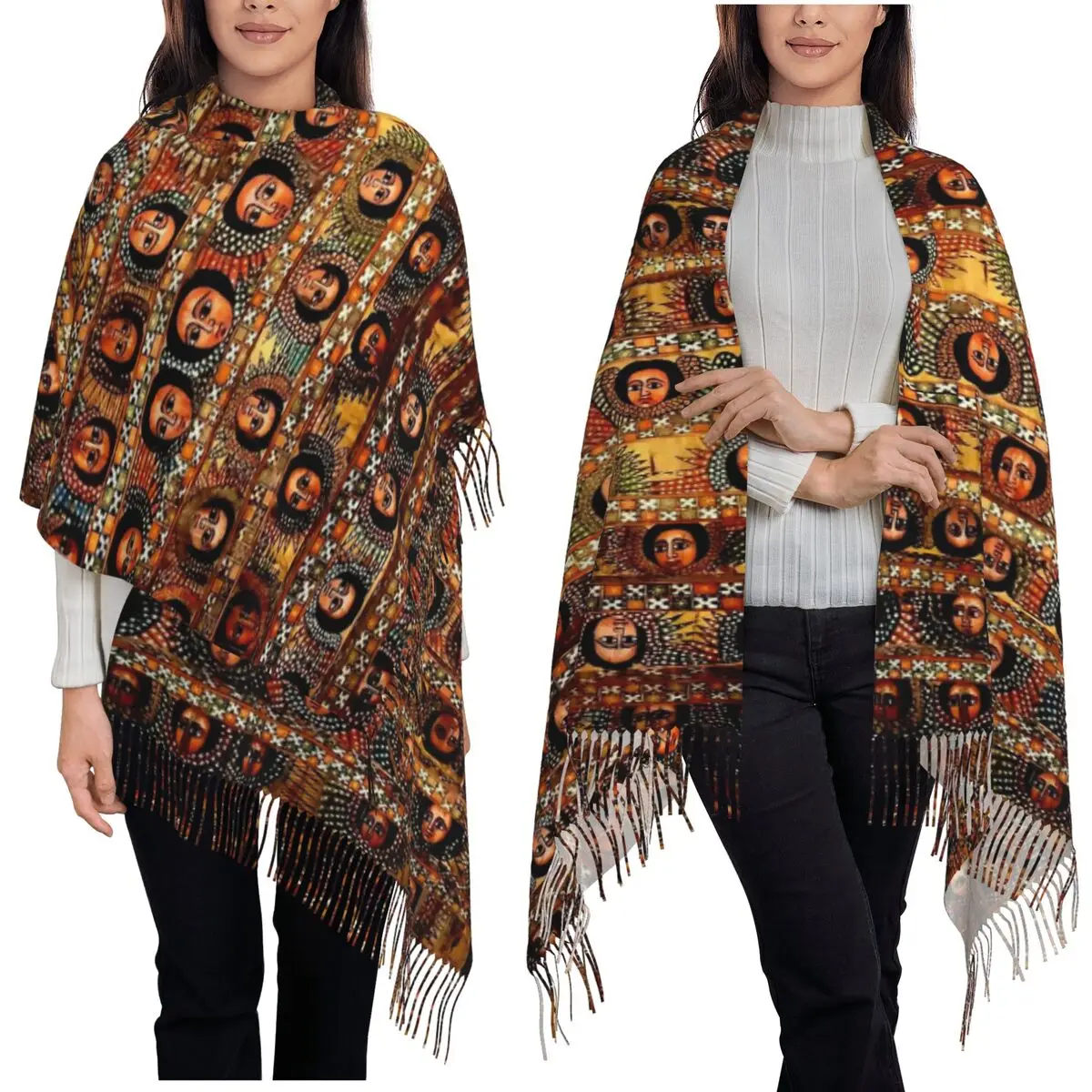 Эфиопский шарф Habesha Culture Art, шарфы с кисточками для женщин, мягкие теплые шали и накидки, большая осенне-зимняя шаль
Эфиопский шарф Habesha Culture Art, шарфы с кисточками для женщин, мягкие теплые шали и накидки, большая осенне-зимняя шаль