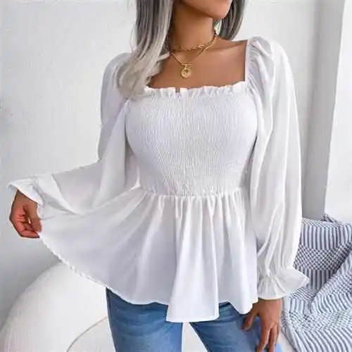 Высококачественная женская футболка Puff Sve irt Sla Ne Faionable Urban Sle Long Sve Cotton Inner Wear Повседневный топ
Высококачественная женская футболка Puff Sve irt Sla Ne Faionable Urban Sle Long Sve Cotton Inner Wear Повседневный топ