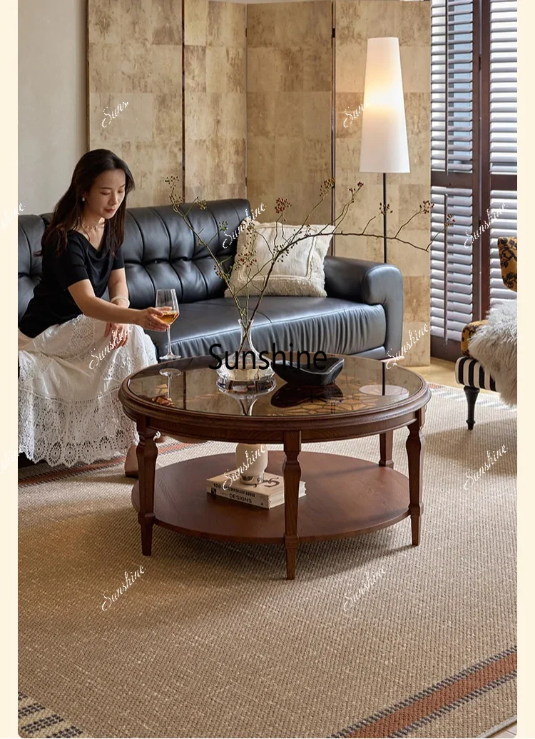 French retro double glass countertop coffee table solid wood carving flower hollow
French retro double glass countertop coffee table solid wood carving flower hollow