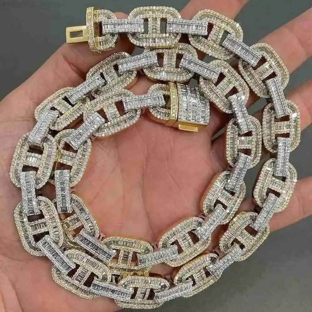 Hip Hop Rapper Cuban Chain 22mm Two Tone Baguette Moissanites Ice Out Men Cuban Chain Link Necklace
Hip Hop Rapper Cuban Chain 22mm Two Tone Baguette Moissanites Ice Out Men Cuban Chain Link Necklace
