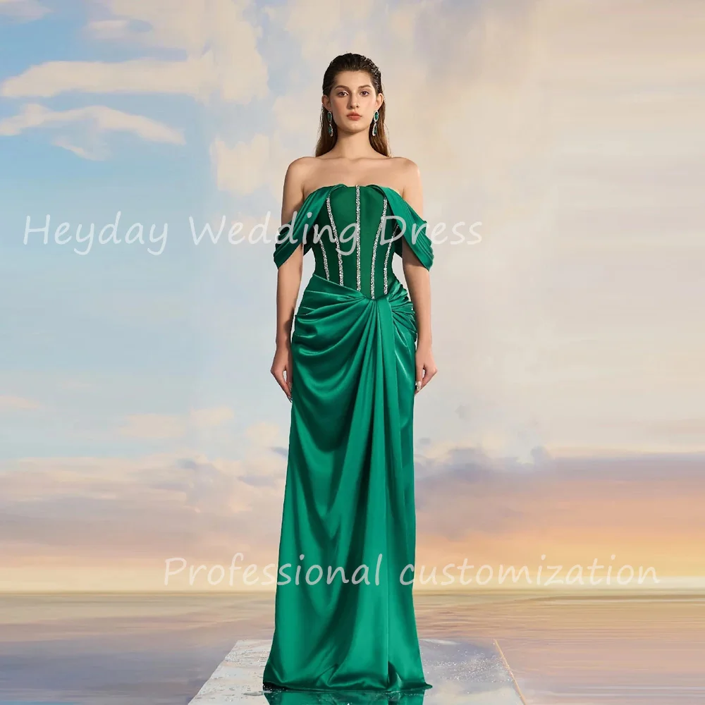 Heyday Pretty Dress Satin Customized Ruched Off-the-shoulder Beads Sexy Formal Evening Dress Floor Length Party Dress For Women
Heyday Pretty Dress Satin Customized Ruched Off-the-shoulder Beads Sexy Formal Evening Dress Floor Length Party Dress For Women
