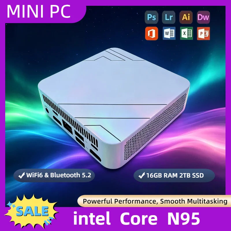 Intel N95 Mini PC 16GB DDR4 512GB NVMe SSD Triple 4K Display WiFi6 BT5.2 Silent Home Office Desktop Computer
Intel N95 Mini PC 16GB DDR4 512GB NVMe SSD Triple 4K Display WiFi6 BT5.2 Silent Home Office Desktop Computer