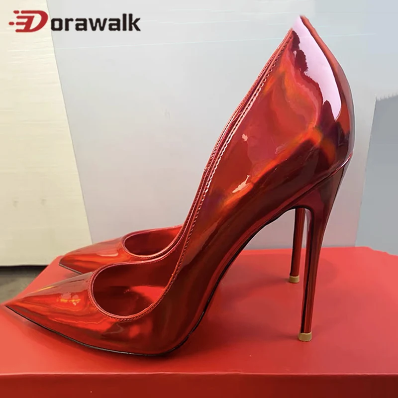 10CM Chic Marriage Party Shoes For Woman Laser Red High Heel 12CM Pumps Glossy Patent Model Ladies Elegant Dress Mujer Big Size
10CM Chic Marriage Party Shoes For Woman Laser Red High Heel 12CM Pumps Glossy Patent Model Ladies Elegant Dress Mujer Big Size