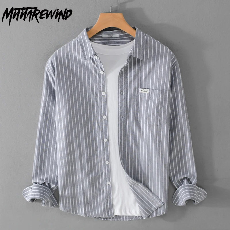 New Men's Striped Shirts Daily Casual Fresh Shirt Pure Cotton Long Sleeve Shirt with Pocket Simple Tops Youth Versatile Shirt
New Men's Striped Shirts Daily Casual Fresh Shirt Pure Cotton Long Sleeve Shirt with Pocket Simple Tops Youth Versatile Shirt