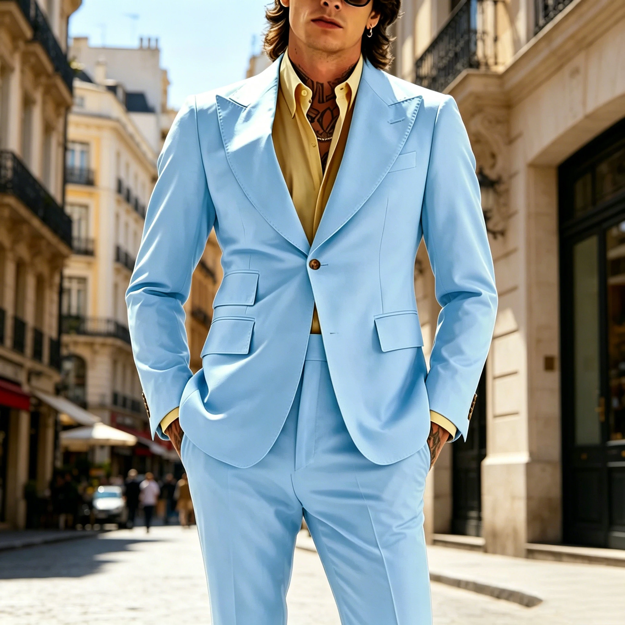 Men's Luxury 2-Piece Suit Blazer Pants Slim Fit Wide Lapel Jacket Trousers Set Casual Formal Business Tuxedo for Wedding Prom
Men's Luxury 2-Piece Suit Blazer Pants Slim Fit Wide Lapel Jacket Trousers Set Casual Formal Business Tuxedo for Wedding Prom