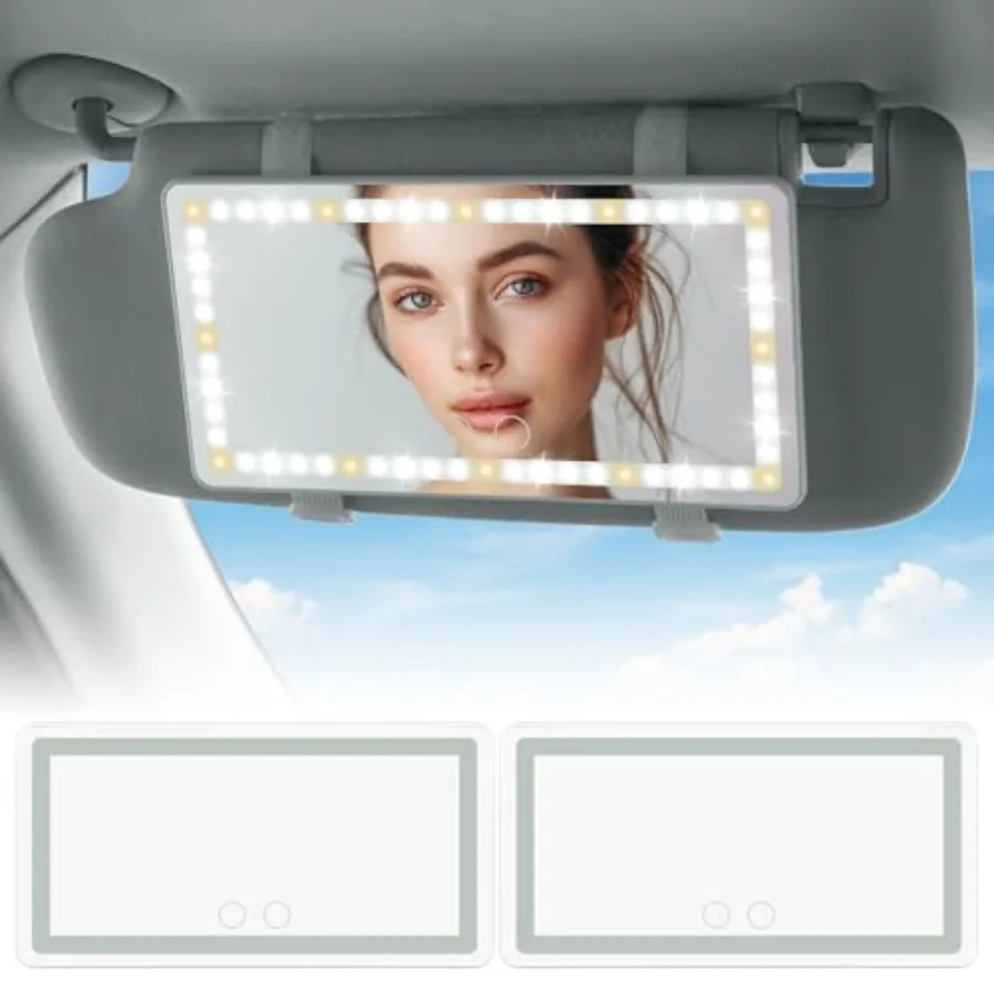 Car Sun Visor Vanity Mirror, Car Vanity Mirror With Lights, Makeup Mirror with 3 Light Modes and 60 LEDs, Rechargeable Car Mirr
Car Sun Visor Vanity Mirror, Car Vanity Mirror With Lights, Makeup Mirror with 3 Light Modes and 60 LEDs, Rechargeable Car Mirr