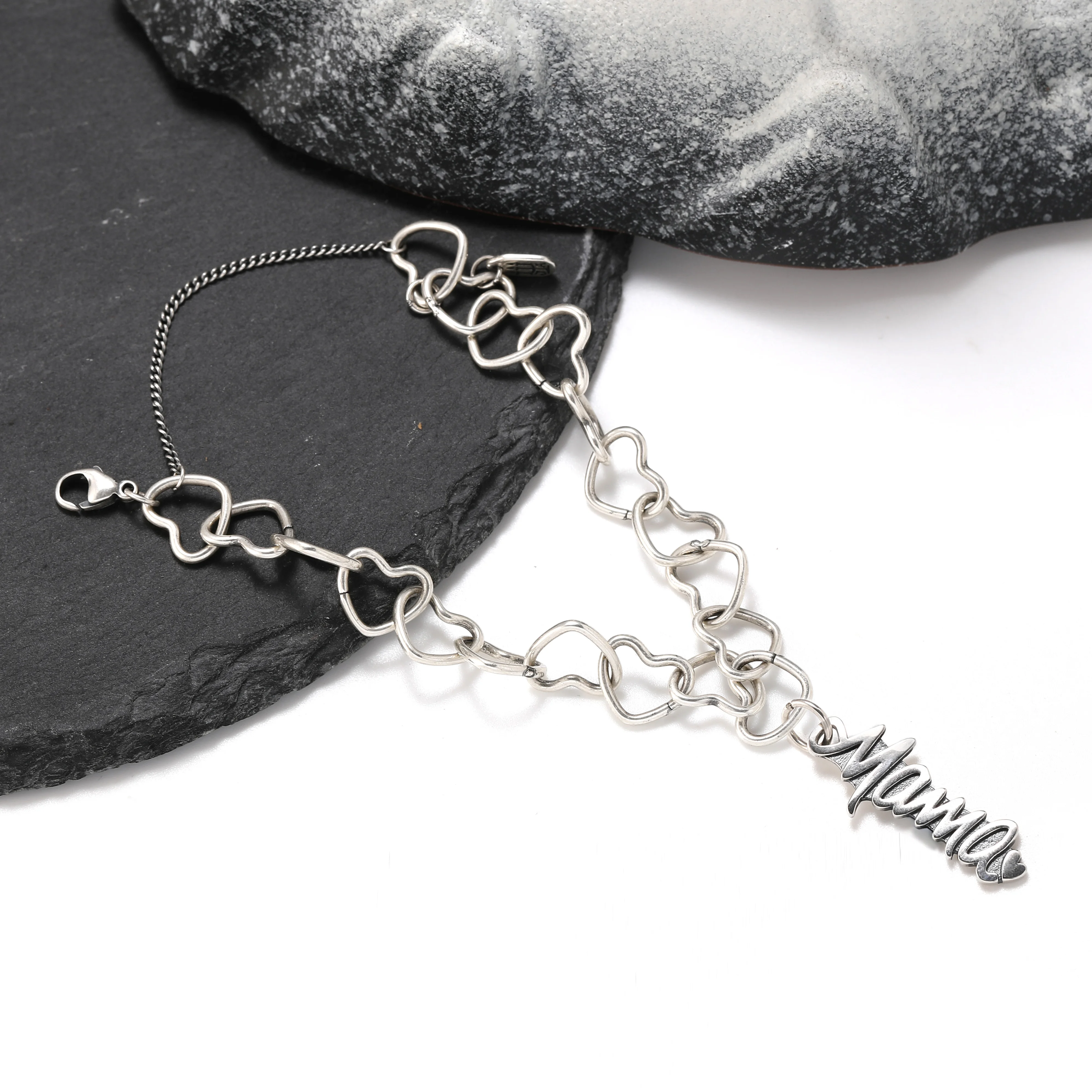 Genuine 925 sterling silver Connected Hearts Charm Bracelet paired with Fashion Letters Pendant
Genuine 925 sterling silver Connected Hearts Charm Bracelet paired with Fashion Letters Pendant