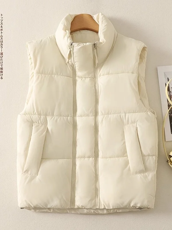 Women's Double Zipper Stand Collar down Cotton Vest Thickened Autumn Winter Outerwear Bread Style Warm Shoulder Pad Coat
Women's Double Zipper Stand Collar down Cotton Vest Thickened Autumn Winter Outerwear Bread Style Warm Shoulder Pad Coat