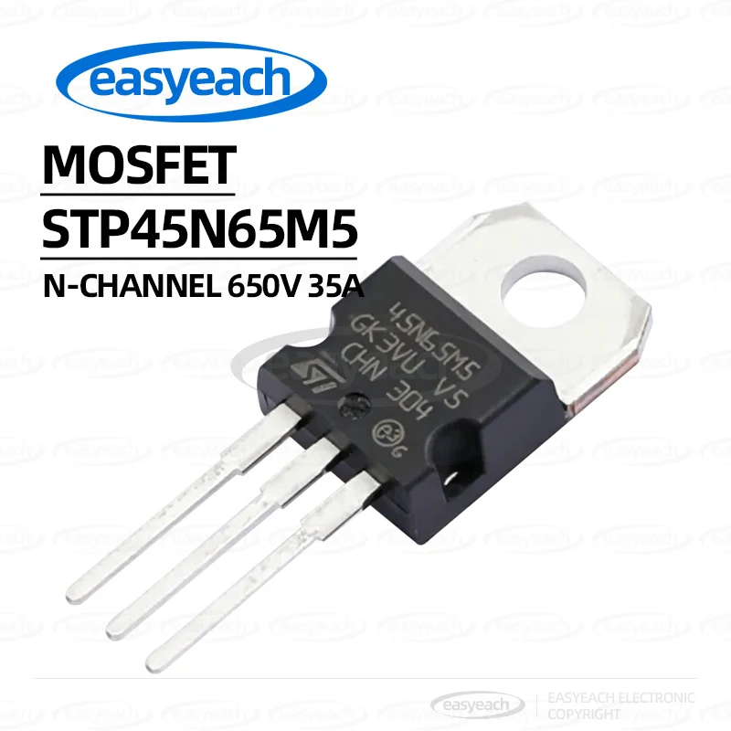 STP45N65M5 Field Effect Transistor (MOSFET) TO-220-3 N-channel 650V 35A
STP45N65M5 Field Effect Transistor (MOSFET) TO-220-3 N-channel 650V 35A