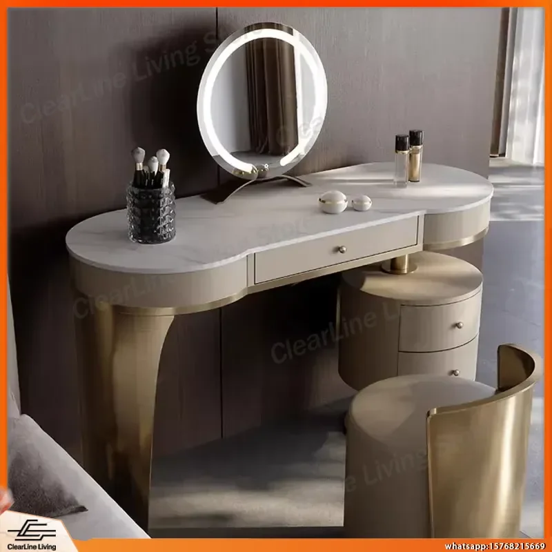 Nordic Gray Wooden Vanity Table with Storage Drawers Luxury Dresser Organizer for Bedroom Makeup Table Coiffeuse Furniture
Nordic Gray Wooden Vanity Table with Storage Drawers Luxury Dresser Organizer for Bedroom Makeup Table Coiffeuse Furniture