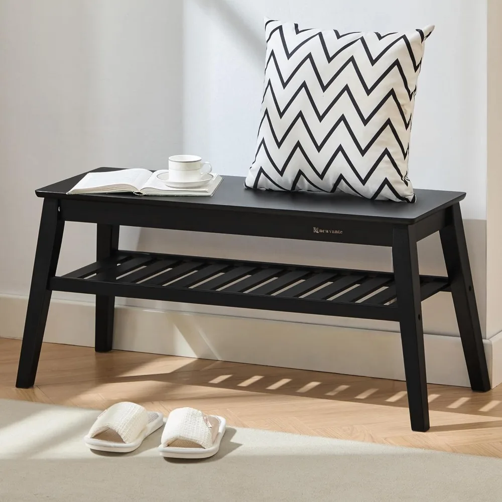 Bamboo Entryway Bench, 33.46" End of Bed Bench, 2 Tier Black Bench for Bedroom, Indoor Bench for Living Room, Dining Room
Bamboo Entryway Bench, 33.46" End of Bed Bench, 2 Tier Black Bench for Bedroom, Indoor Bench for Living Room, Dining Room