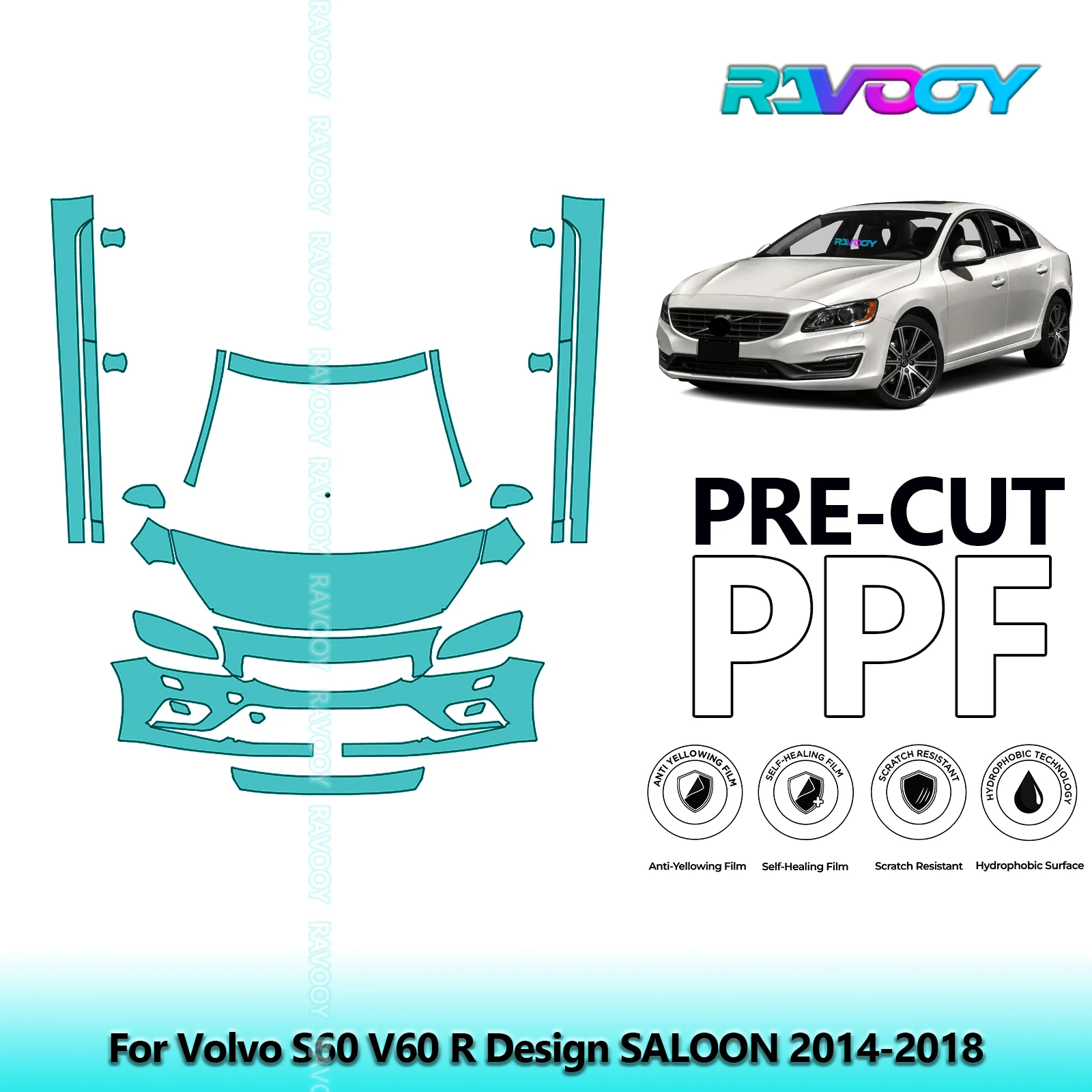 Precut Paint Protection Film Front Kit+Rockers Anti-scratch Exterior TPU PPF For Volvo S60 V60 R Design SALOON 2014-2018
Precut Paint Protection Film Front Kit+Rockers Anti-scratch Exterior TPU PPF For Volvo S60 V60 R Design SALOON 2014-2018