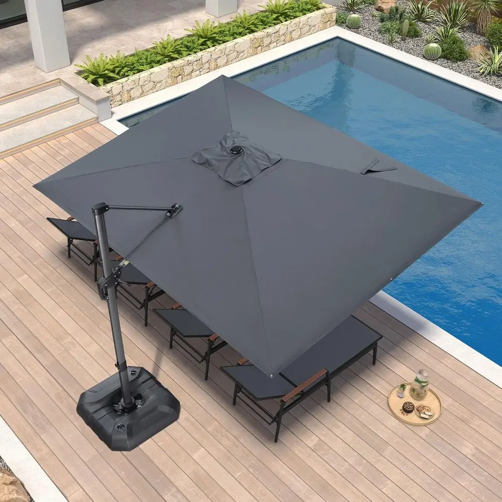 9' x 11.5' Outdoor Cantilever Umbrella with 360-Degree Rotation for Patio, Deck, or Pool Area in Grey
9' x 11.5' Outdoor Cantilever Umbrella with 360-Degree Rotation for Patio, Deck, or Pool Area in Grey