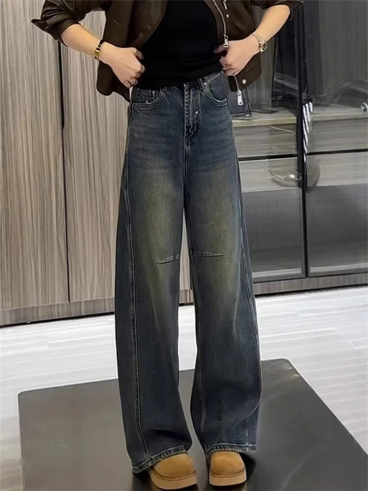 American style street wide leg jeans women's spring new versatile loose and versatile fashion casual straight leg pants
American style street wide leg jeans women's spring new versatile loose and versatile fashion casual straight leg pants