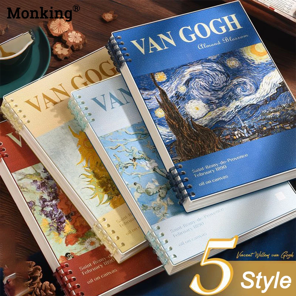 Monking A5/B5 Van Gogh Monet Thick Paper Notebook Exquisite Replaceable Loose Leaf Notebook for Office School Supplies
Monking A5/B5 Van Gogh Monet Thick Paper Notebook Exquisite Replaceable Loose Leaf Notebook for Office School Supplies