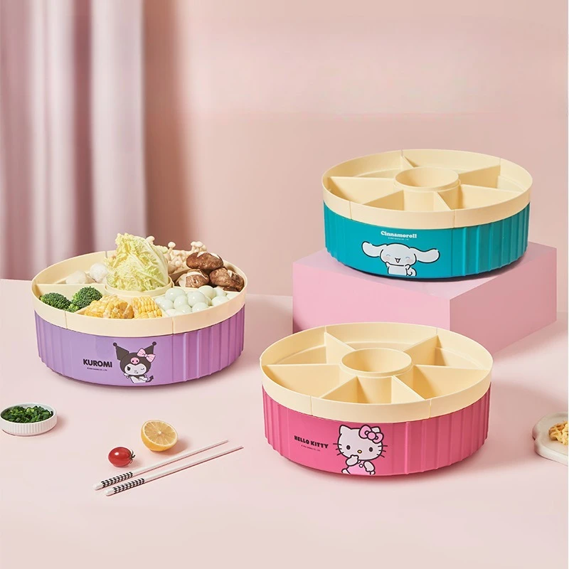 Sanrio Kawaii Hello Kitty Rotating Hot Pot Side Plate Kuromi Cinnamoroll Anime Cartoon Household Compartmented Food Storage Tray
Sanrio Kawaii Hello Kitty Rotating Hot Pot Side Plate Kuromi Cinnamoroll Anime Cartoon Household Compartmented Food Storage Tray
