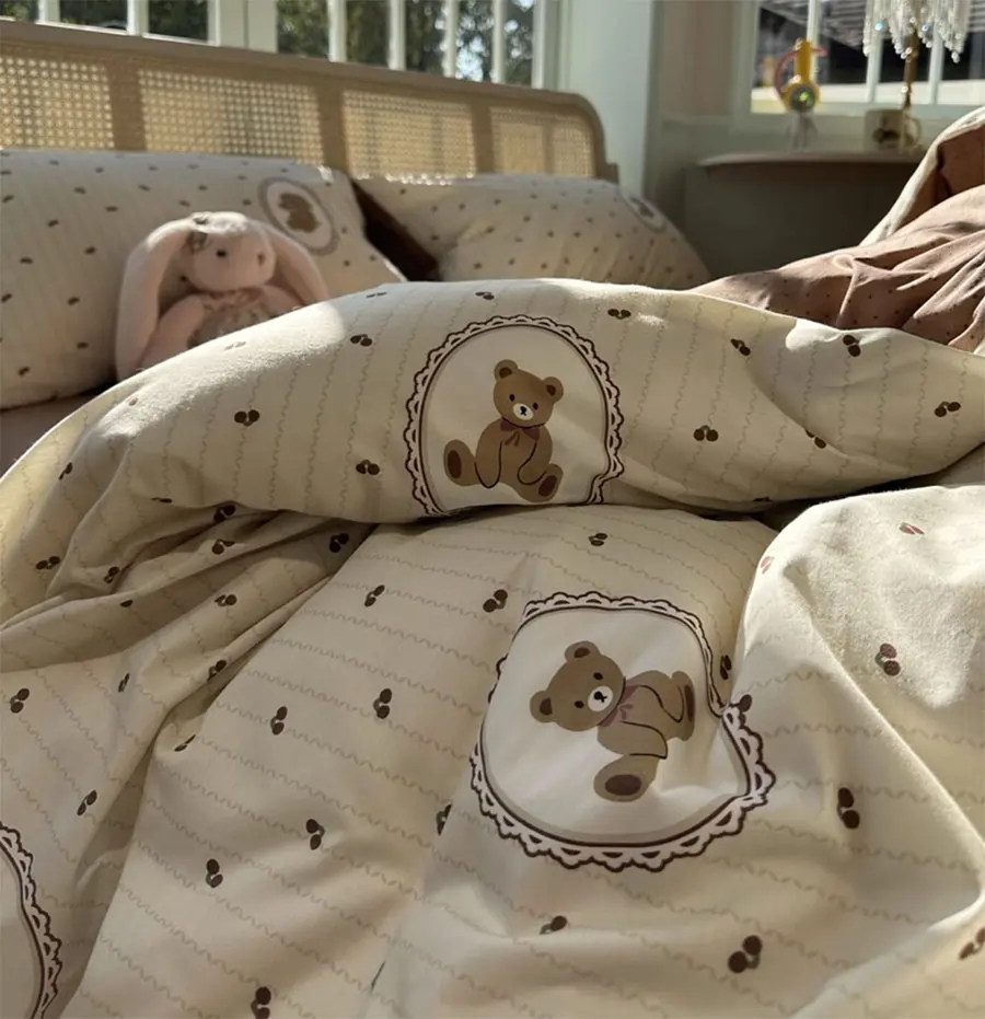 Fashion cartton bear elephant cherry bedding set,twin full queen brown cotton home textile bed sheet pillow case quilt cover
Fashion cartton bear elephant cherry bedding set,twin full queen brown cotton home textile bed sheet pillow case quilt cover