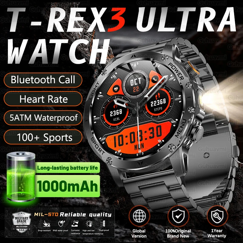 New T-Rex 3 Ultra Men’s Smartwatch 1.7''AMOLED HD Screen BT Call 1000mAh Large Battery 5ATM Waterproof Sports Smart Watches Man
New T-Rex 3 Ultra Men’s Smartwatch 1.7''AMOLED HD Screen BT Call 1000mAh Large Battery 5ATM Waterproof Sports Smart Watches Man