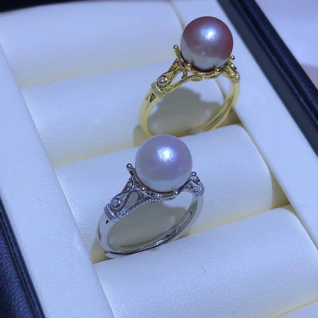 S925 Sterling Silver Adjustable Ring Mount Settings Findings Mountings Accessory Parts Fittings for 9-10mm Pearls 5pcs/lot
S925 Sterling Silver Adjustable Ring Mount Settings Findings Mountings Accessory Parts Fittings for 9-10mm Pearls 5pcs/lot