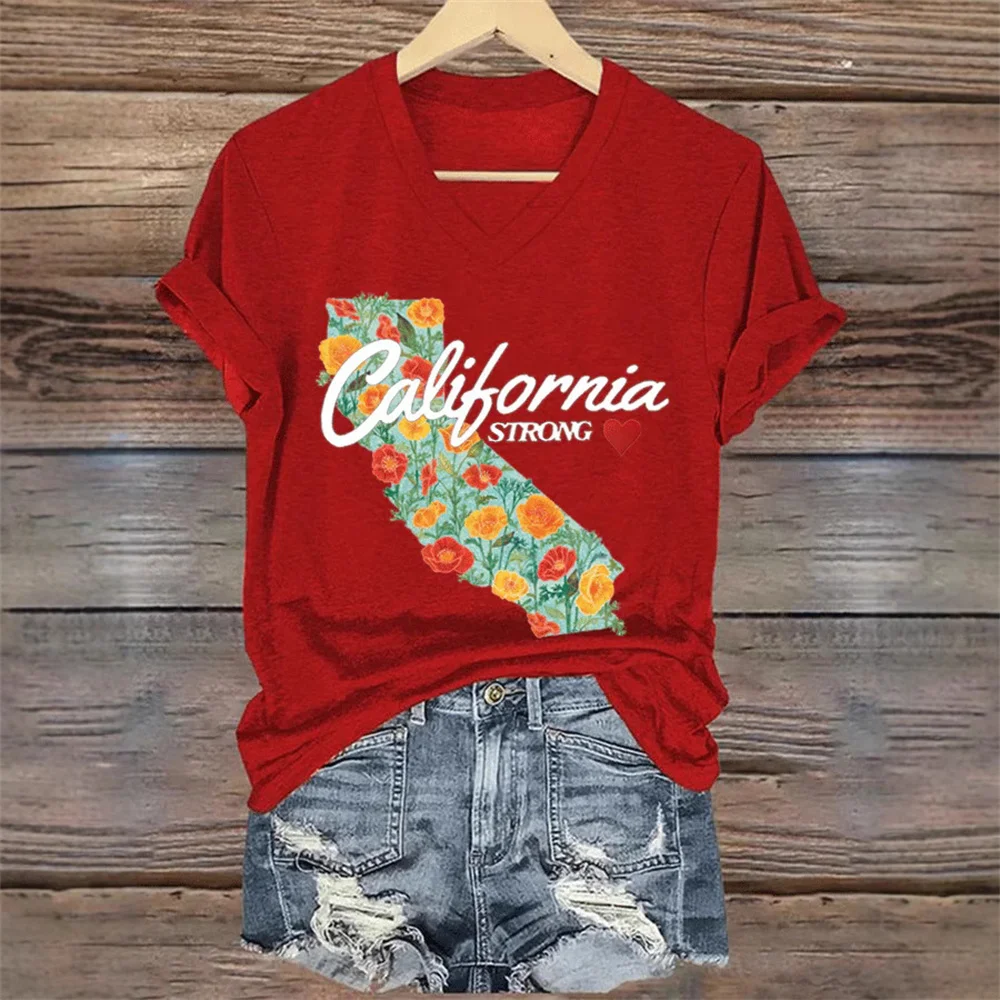 Summer Women's T-shirt 3d printed pullover Flower and alphanumeric printed V-neck short-sleeved top casual sweatshirt
Summer Women's T-shirt 3d printed pullover Flower and alphanumeric printed V-neck short-sleeved top casual sweatshirt