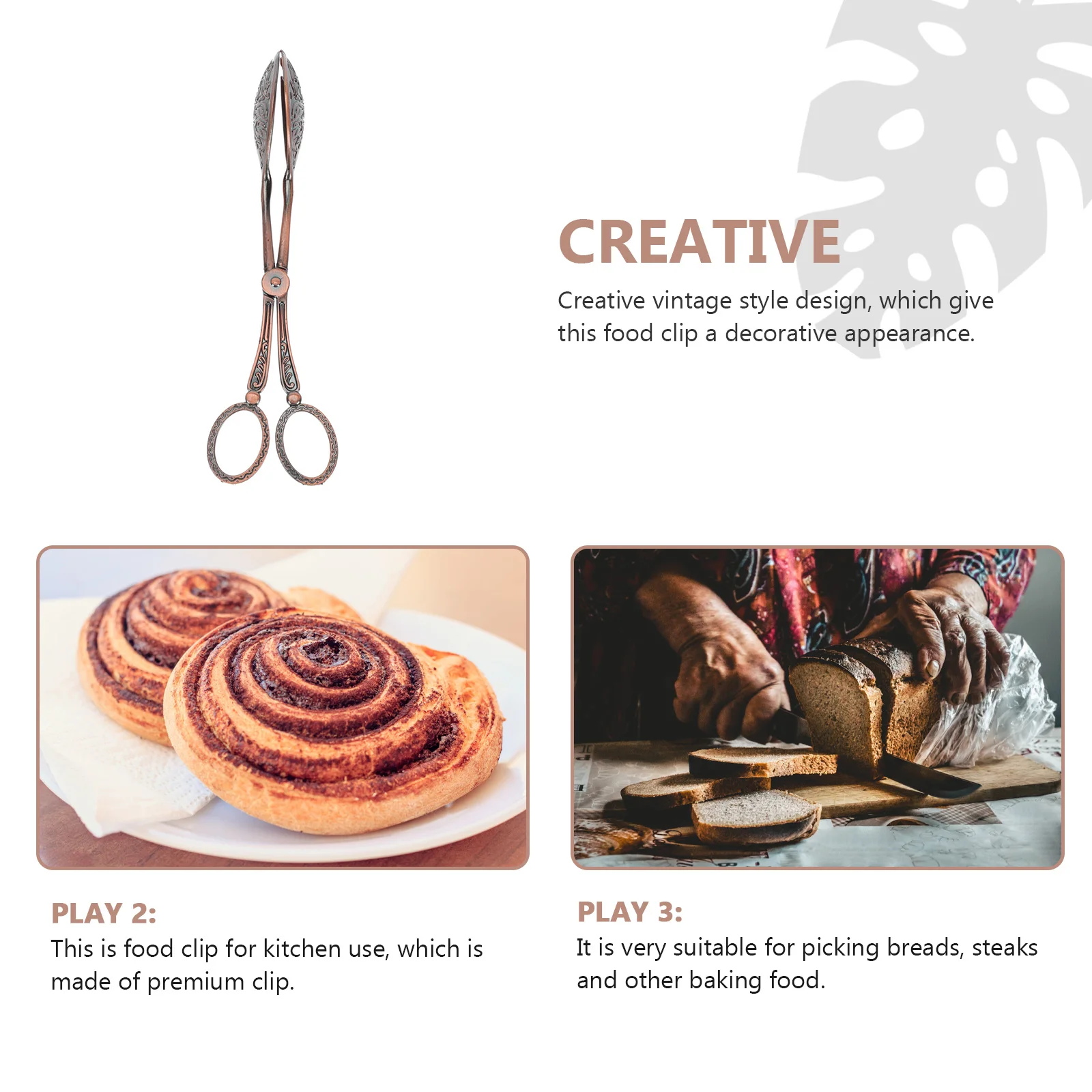 1Pcs Vintage Style Food Clip Creative Bread Cake Baking Tong Decorative Stainless Steel Multi-Function Kitchen Food Clamp
1Pcs Vintage Style Food Clip Creative Bread Cake Baking Tong Decorative Stainless Steel Multi-Function Kitchen Food Clamp