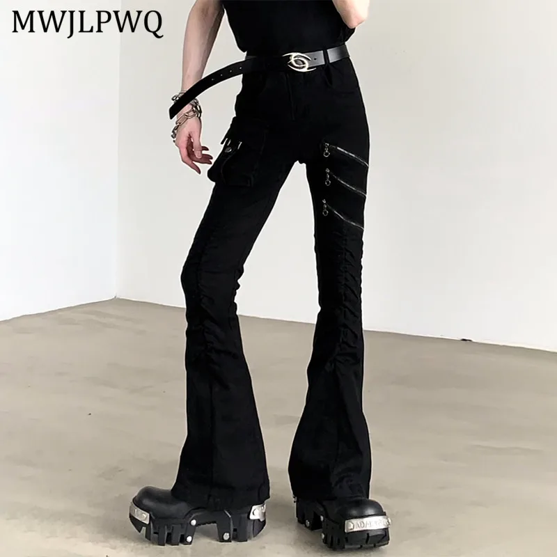 MWJLPWQ American Vibe Style Flared Cargo Jeans Men High Street Zipper Desigh Niche Fit Slimming Autumn Casual Black Pants 11070
MWJLPWQ American Vibe Style Flared Cargo Jeans Men High Street Zipper Desigh Niche Fit Slimming Autumn Casual Black Pants 11070
