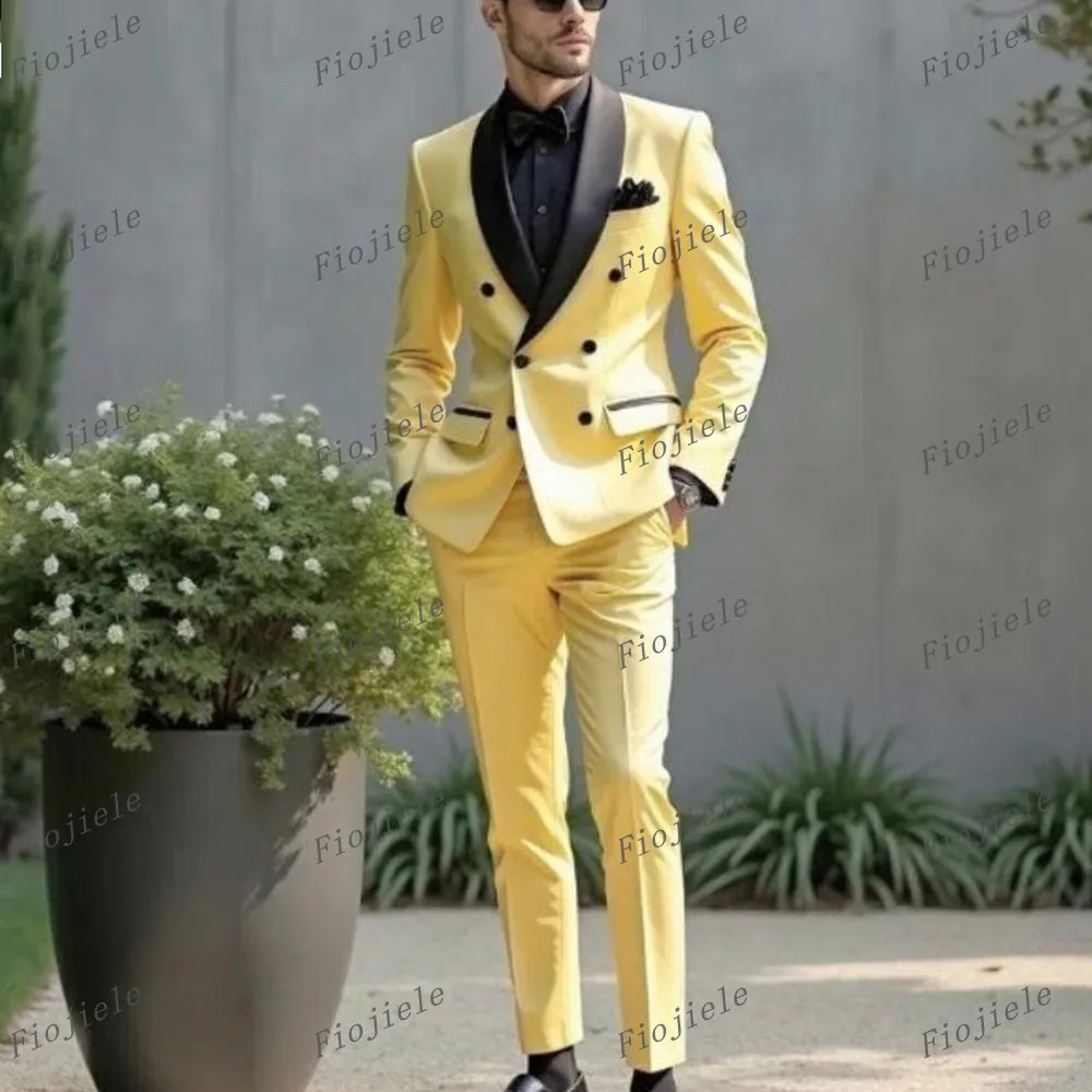 Yellow And Black Formal Occasion Men Suit Groom Groomsman Wedding Party Prom Business Male Tuxedos 2 Piece Set Blazer Pants
Yellow And Black Formal Occasion Men Suit Groom Groomsman Wedding Party Prom Business Male Tuxedos 2 Piece Set Blazer Pants