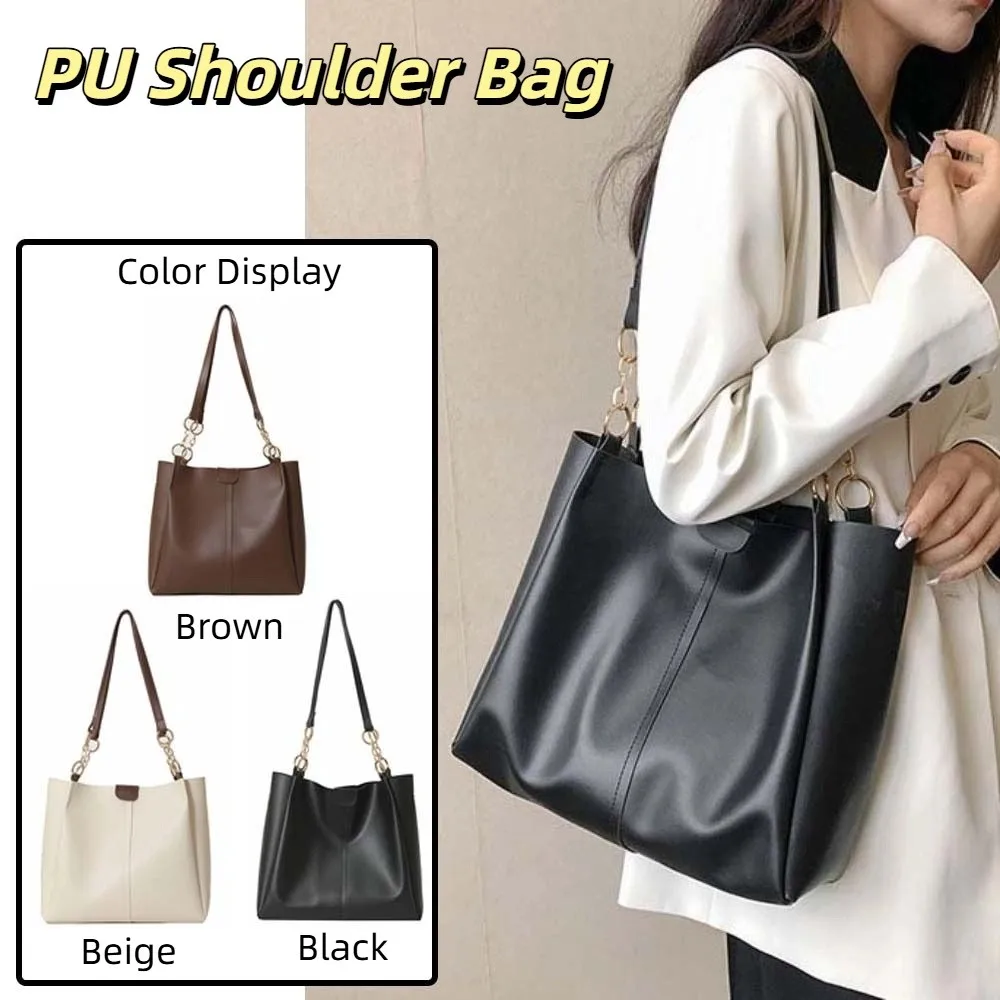 Solid Color PU Tote Bag Anti-splash Water Magnetic Button Women Shoulder Pouch Alloy Chain Handbag Large Capacity Commuting Bag
Solid Color PU Tote Bag Anti-splash Water Magnetic Button Women Shoulder Pouch Alloy Chain Handbag Large Capacity Commuting Bag