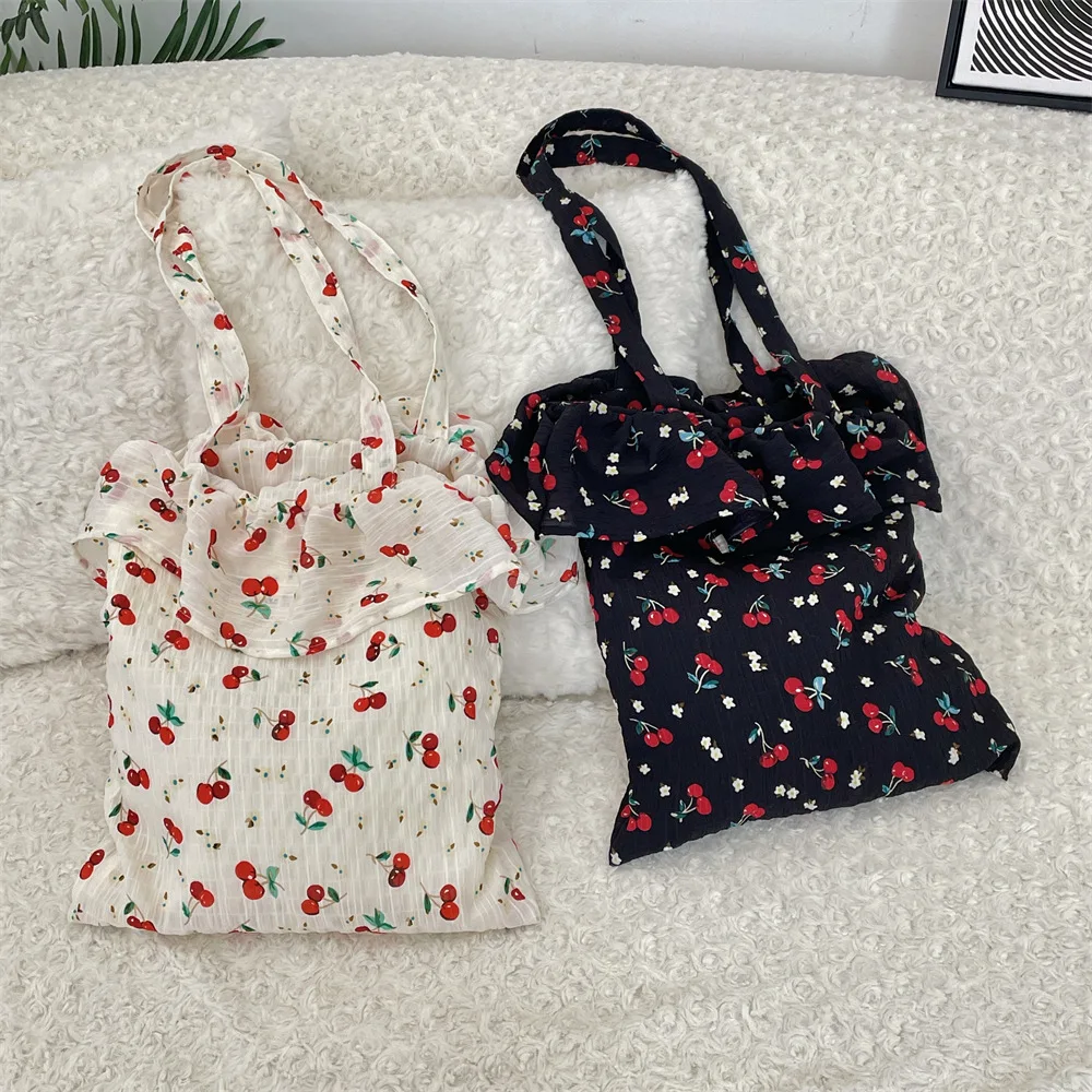 Women's 2025 Spring Tote Bag Chiffon Ruffle Cherry Print, Large Canvas Shoulder Bag for Women
Women's 2025 Spring Tote Bag Chiffon Ruffle Cherry Print, Large Canvas Shoulder Bag for Women
