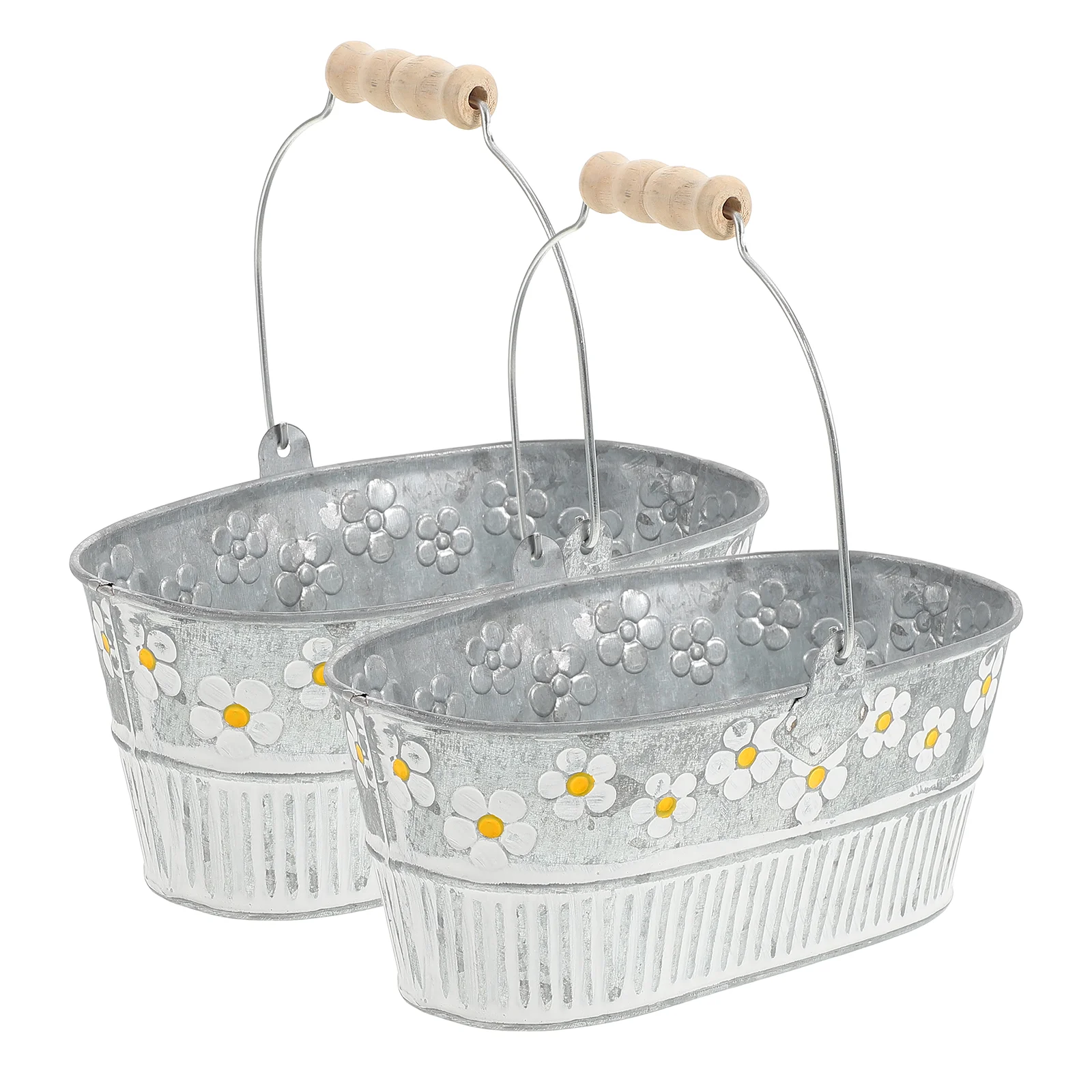 2 Pcs Vintage Decor Daisy Tin Flower Bucket Kettle Arrangement Succulent Plants Iron Retro Style Container
2 Pcs Vintage Decor Daisy Tin Flower Bucket Kettle Arrangement Succulent Plants Iron Retro Style Container
