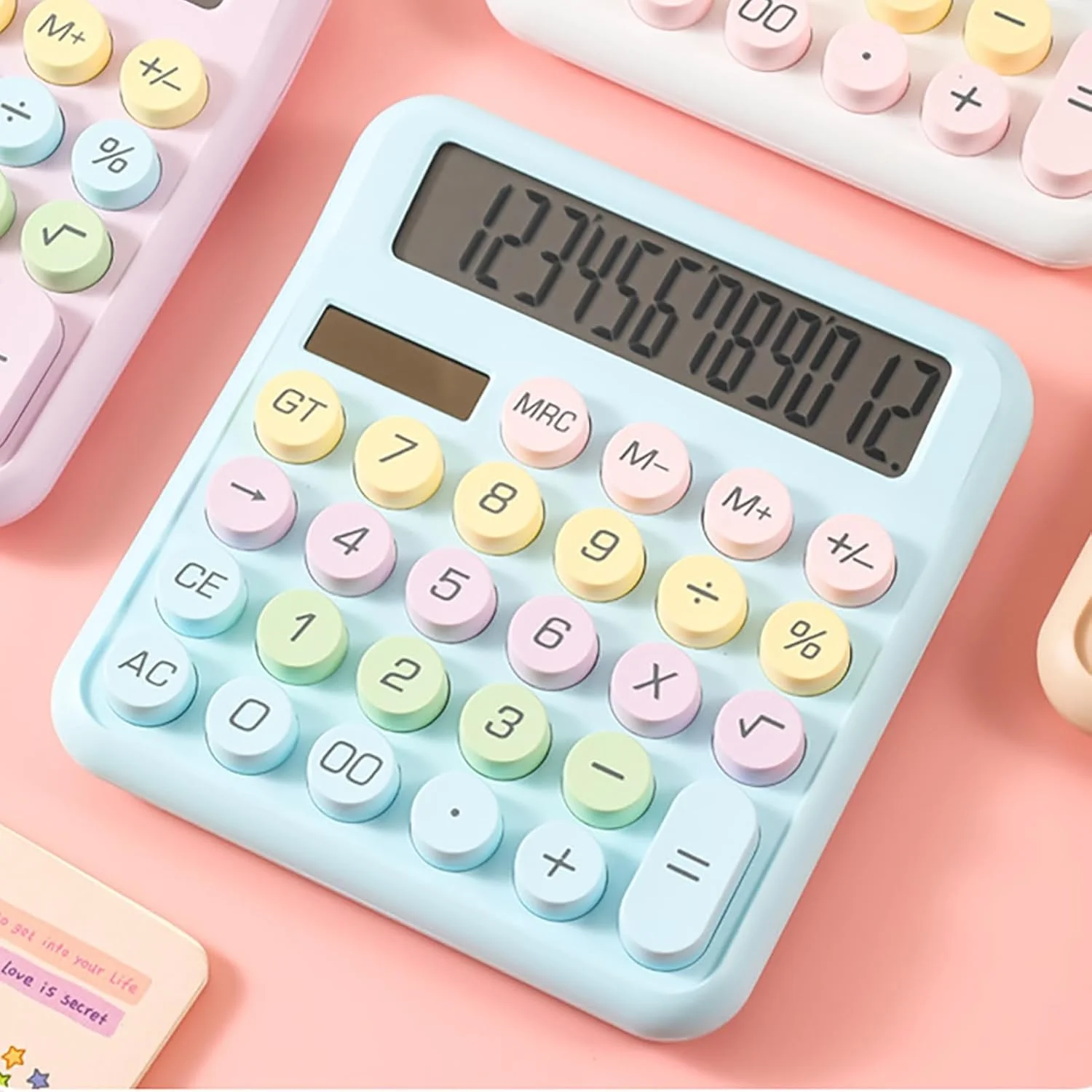 Mechanical Calculator, Candy-colored Cute Calculator,Typewriter Style Solar Powered Battery Powered Calculator with 12-Digits L
Mechanical Calculator, Candy-colored Cute Calculator,Typewriter Style Solar Powered Battery Powered Calculator with 12-Digits L