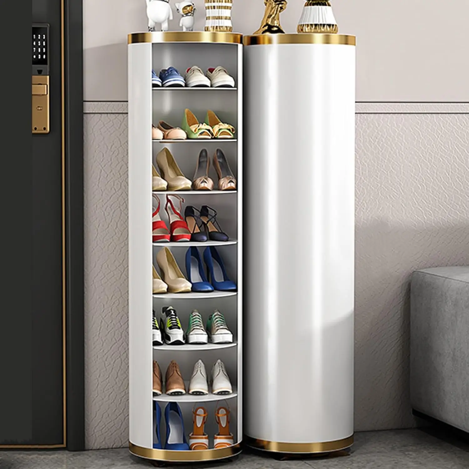 Shoe Rack For Entryway Shoe Storage Cabinet, Free Standing Metal Revolving Stand, Vertical Shoe Rack For Small Spaces Storage
Shoe Rack For Entryway Shoe Storage Cabinet, Free Standing Metal Revolving Stand, Vertical Shoe Rack For Small Spaces Storage