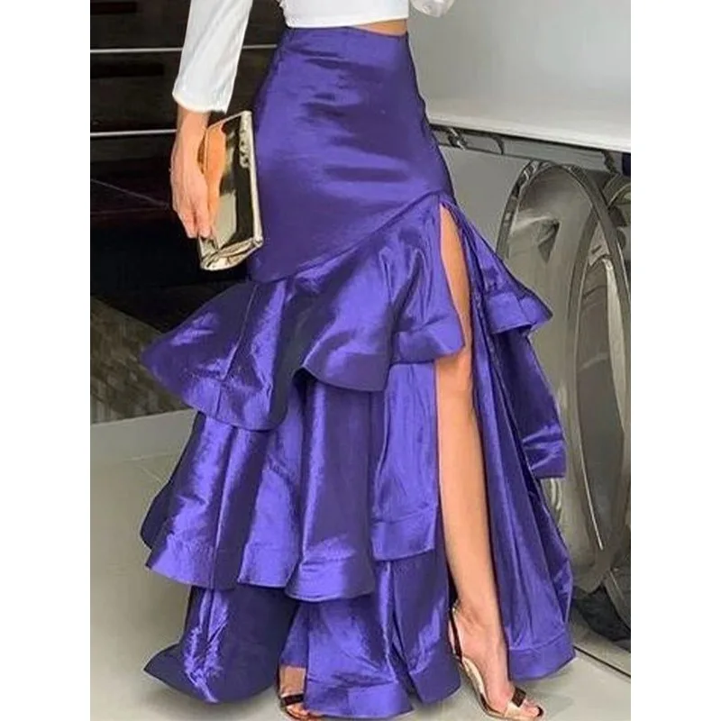 Tinaa Luxury Purple Layered Skirts Women 2025 A-line Split-Side High-waist Vintage Elegant Woman's Long Tierred Skirts 175658 
Tinaa Luxury Purple Layered Skirts Women 2025 A-line Split-Side High-waist Vintage Elegant Woman's Long Tierred Skirts 175658