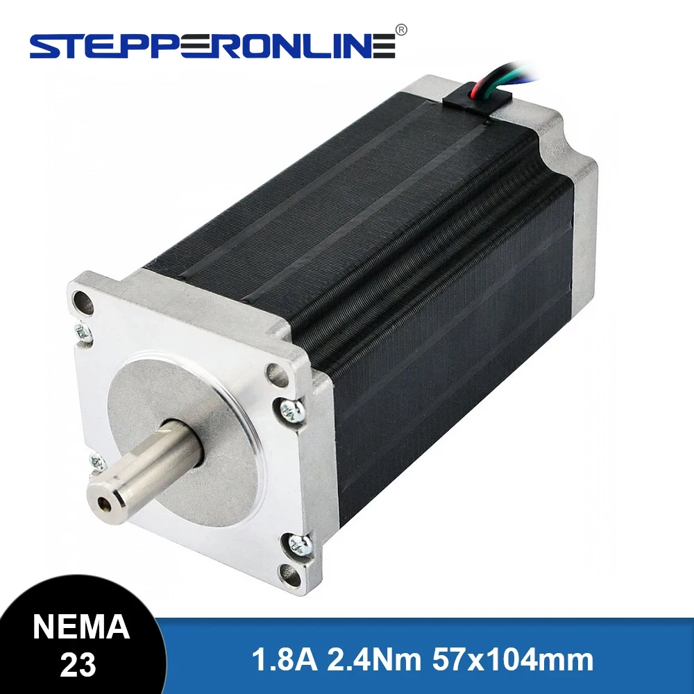 STEPPERONLINE Nema 23 Stepper Motor 2.4Nm 1.8A 57x104mm 4-lead Nema23 Motor for CNC Router Lathe Robot
STEPPERONLINE Nema 23 Stepper Motor 2.4Nm 1.8A 57x104mm 4-lead Nema23 Motor for CNC Router Lathe Robot