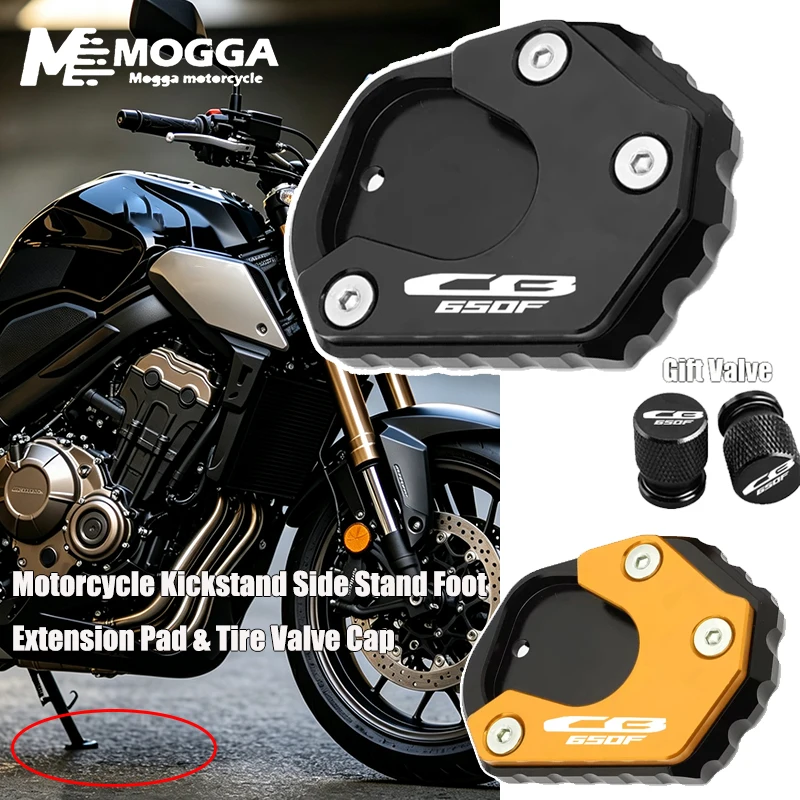 Moto Accessories CNC Kickstand Side Stand Foot Extension Pad & Tire Valve Cap Fit For Honda Cb650f Cb 650F 2014-2025 2024
Moto Accessories CNC Kickstand Side Stand Foot Extension Pad & Tire Valve Cap Fit For Honda Cb650f Cb 650F 2014-2025 2024
