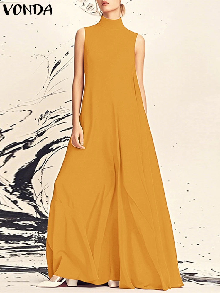 VONDA Women Summer Sleeveless Long Dress Party Tank Sundress 2025 Beach Turtleneck Maxi Vestidos Bohemian Casual Loose Robe
VONDA Women Summer Sleeveless Long Dress Party Tank Sundress 2025 Beach Turtleneck Maxi Vestidos Bohemian Casual Loose Robe