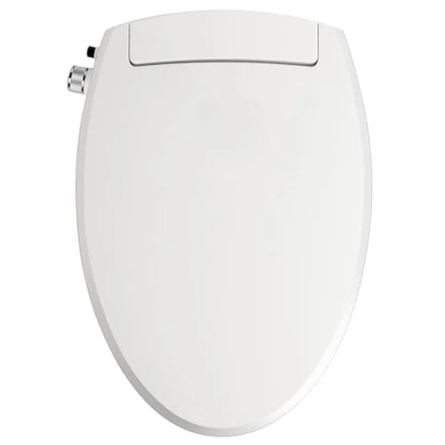 Elongated bidet toilet seat for home bathroom use, ABS plastic, white, slow-close lid and dual nozzles with adjustable water pr
Elongated bidet toilet seat for home bathroom use, ABS plastic, white, slow-close lid and dual nozzles with adjustable water pr