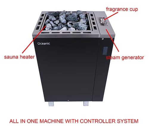 Ocean-type Apollo sauna heater with OSX touchscreen control system (sauna heater plus steam generator combination)
Ocean-type Apollo sauna heater with OSX touchscreen control system (sauna heater plus steam generator combination)