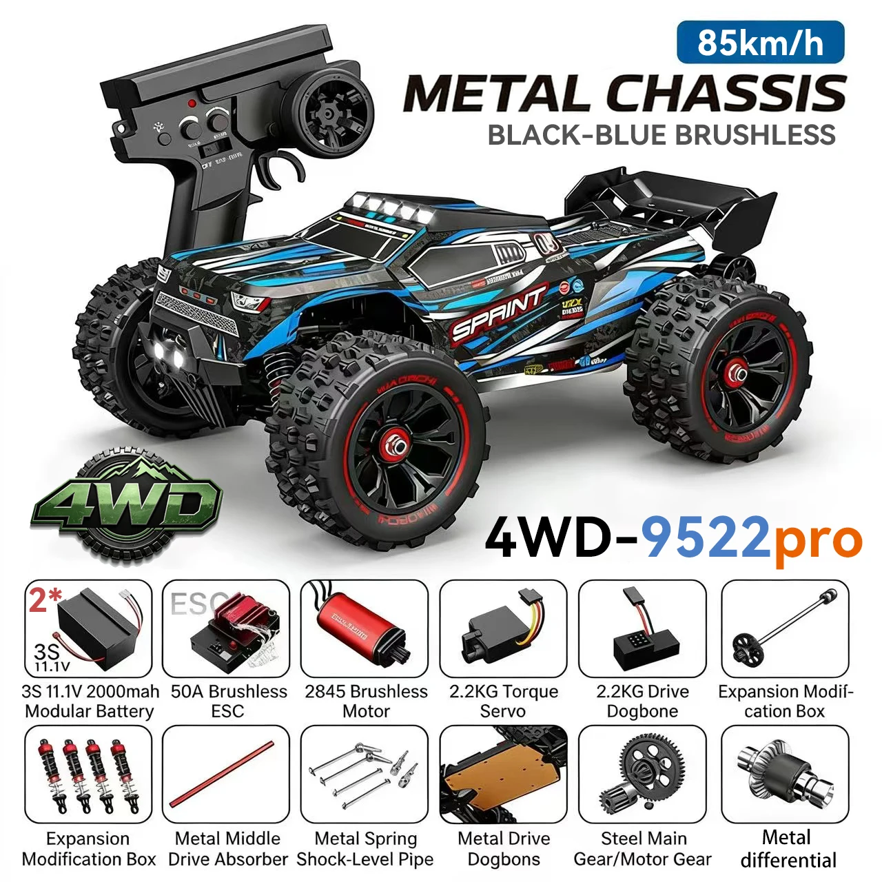 Professional 1:16 Racing Car 9522 for Boys High Speed 50KM/H 85KM/H Remote Control Car Toy
Professional 1:16 Racing Car 9522 for Boys High Speed 50KM/H 85KM/H Remote Control Car Toy