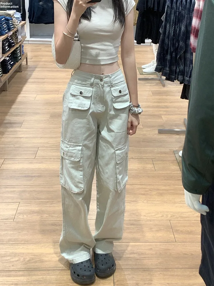 Белые джинсы American High Street Spicy Girl Vibe, женские летние тонкие дизайнерские прямые брюки с широкими штанинами, рабочая одежда
Белые джинсы American High Street Spicy Girl Vibe, женские летние тонкие дизайнерские прямые брюки с широкими штанинами, рабочая одежда
