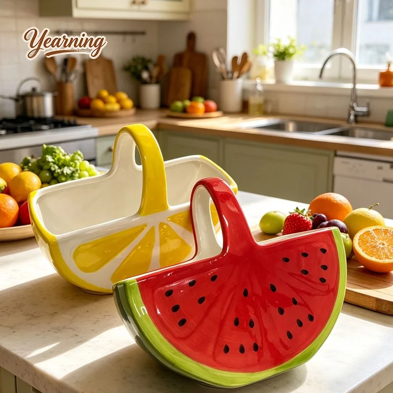 Exquisite Ceramic Fruit Bowl for Home Living Room Coffee Table Handled Basket for Dried Fruits Nuts Snacks Storage Tray
Exquisite Ceramic Fruit Bowl for Home Living Room Coffee Table Handled Basket for Dried Fruits Nuts Snacks Storage Tray