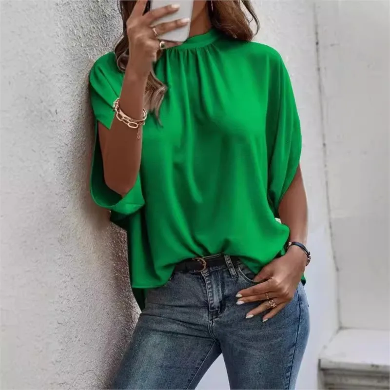 Spring And Summer Casual Green Round Neck Short Sleeved Loose Shirt 2024 Women's Fashionable Printed Split Bat Sleeve Blouse Y2k
Spring And Summer Casual Green Round Neck Short Sleeved Loose Shirt 2024 Women's Fashionable Printed Split Bat Sleeve Blouse Y2k