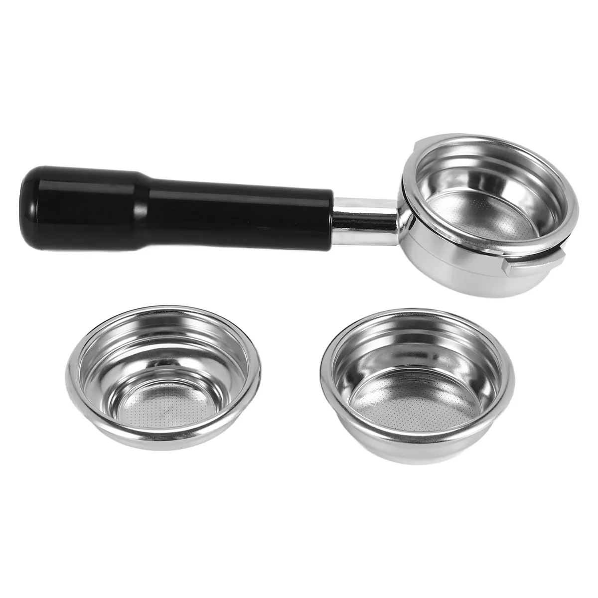 58MM Bottomless Stainless Steel Professional Espresso Coffee Portafilter with Single and Dual Cups Filter BasketA83X
58MM Bottomless Stainless Steel Professional Espresso Coffee Portafilter with Single and Dual Cups Filter BasketA83X