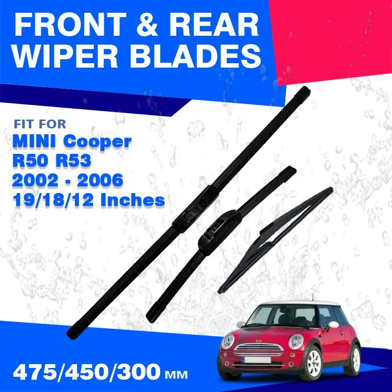 For MINI Cooper R50 R53 2002 - 2006 Front Rear Wiper Blades Window Windscreen Windshield 19"18"12" Fit U Hook Arm Cover Refill
For MINI Cooper R50 R53 2002 - 2006 Front Rear Wiper Blades Window Windscreen Windshield 19"18"12" Fit U Hook Arm Cover Refill