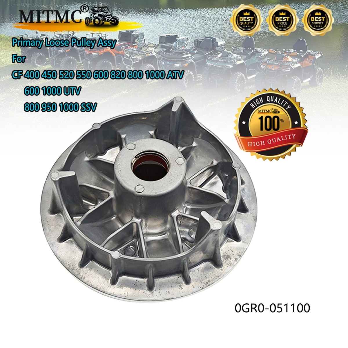 Outer Sheave/Primary Loose Pulley For CF 400 450 500 520 600 625 800 850 950 1000 ATV 600 1000 UTV 800 950 1000 SSV 0JYA-051100
Outer Sheave/Primary Loose Pulley For CF 400 450 500 520 600 625 800 850 950 1000 ATV 600 1000 UTV 800 950 1000 SSV 0JYA-051100